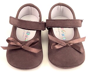 DO-147 - Brown Ballet Crib Shoes