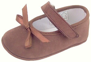 DO-147 - Brown Ballet Crib Shoes