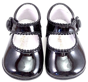 DO-153 - Black Patent Crib Shoes