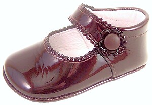 DO-153 - Brown Patent Pram Shoes