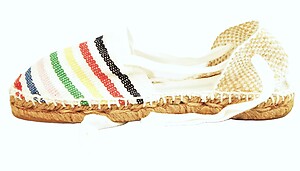 E-11 -  White Rainbow Stripe Espadrilles