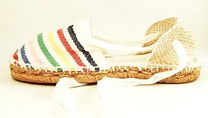 E-11 - White Rainbow Stripe Espadrilles