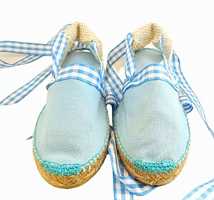 E-11 - Blue Gingham Espadrilles - Euro 31 Size 1