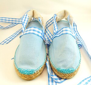 E-11 - Blue Gingham Espadrilles