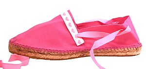 E-13 - Fuchsia Dot Espadrilles - Euro 35 Size 5
