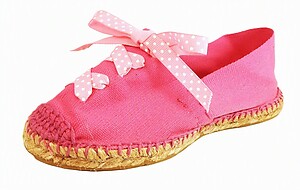 E-18 - Fuschia Polka Dot Espadrilles