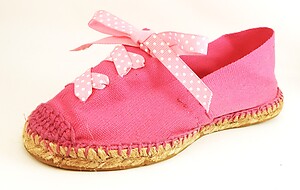 E-18 - Fuschia Polka Dot Espadrilles