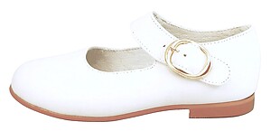 F-3077 (Sale) - White Mary Janes - Euro 24 Size 7
