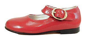 f-3177 - Red Crinkle Patent Mary Janes - Euro 24 Size 7