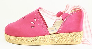 FARO F-3319 - Fuschia Pink Suede Leather Espadrilles