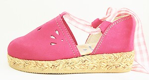 FARO F-3319 - Fuschia Pink Suede Leather Espadrilles