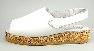 F-3582 - White Leather Espadrilles - Euro 26 Size 10