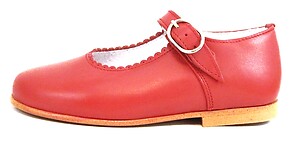 F-8070 - Red Scalloped Mary Janes