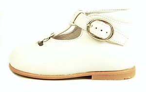 K-1057 - Ivory Dress T-Straps - Euro 19 Size 4