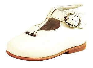 K-1057 - Ivory Dress T-Straps - Euro 19 Size 4