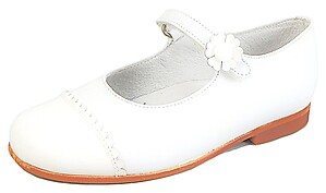 K-1220 (Sale) - White Cream Cap Toe Mary Janes
