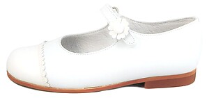 K-1220 (Sale) - White Cream Cap Toe Mary Janes
