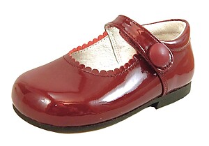 K-5327 - Burgundy Patent Button Shoes