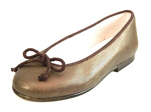 P-9838 - Brown Metallic Ballet Flats
