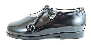 P-1002 - Black Patent Ghillie Shoes