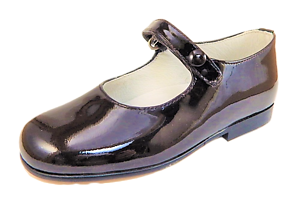 P-2550 - Brown Patent Button Shoes