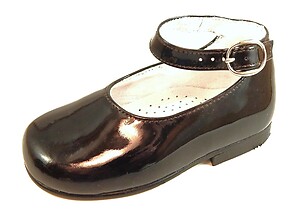 K-303 (Sale) - Brown Patent Ankle Straps