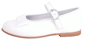 P-9832 - White Tuxedo Bow Mary Janes