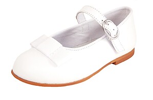 P-9832 - White Tuxedo Bow Mary Janes