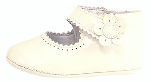 PI-1181 - Ivory Patent Crib Shoes