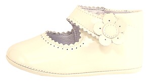 PI-1181 - Ivory Patent Crib Shoes