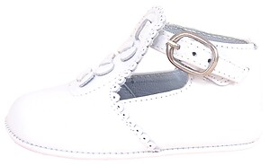 PR-233 - White Dress Crib Shoes - Euro 17 Size 2
