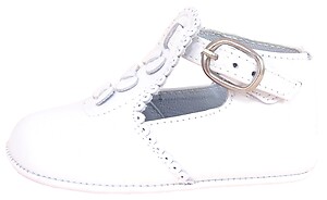 PR-233 - White Dress Crib Shoes - Euro 17 Size 2