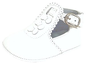 PR-233 - White Dress Crib Shoes - Euro 17 Size 2