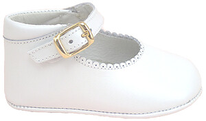 PR-326 X - White Crib Shoes - Euro 17 Size 2