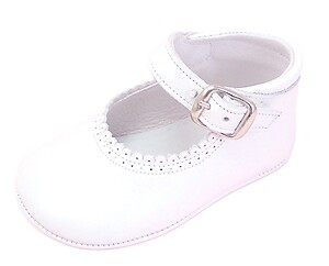 PR-326-2 - White Pearlized Crib Shoes