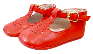 PR-338 - Red Crib Shoes - Euro 17 Size 2