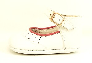TI-340 - White/Red Crib Shoes
