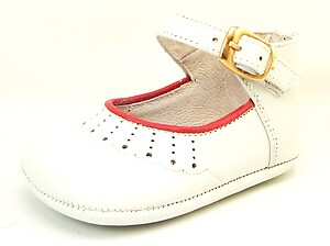 TI-340 - White/Red Crib Shoes