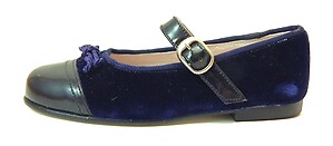 S-1375 - Navy Velvet Mary Janes - Euro 25 US 8