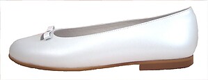 S-1394 - White Leather Ballet Flats