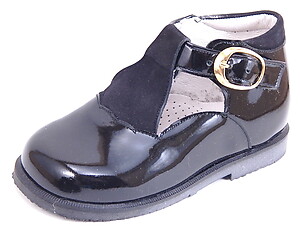 S-6810 - Black Patent High Tops - Euro 20 Size 4.5