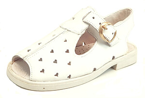 S-6959 - White Heart Sandals Euro 26 Size 10