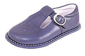 S-7365 - Navy T-Strap Shoes