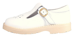 S-7365 - White T-Strap Shoes