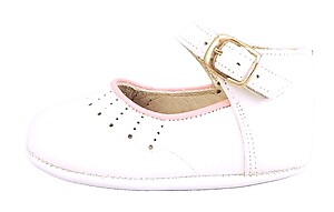 TI-340 - White Pink Crib Shoes