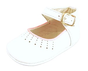 TI-340 - White Pink Crib Shoes