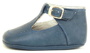 T-606 - Navy T-Strap Crib Shoes