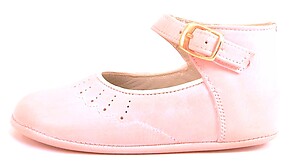 TI-340 - Pink Leather Crib Shoes