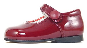 K-5327 - Burgundy Patent Button Shoes