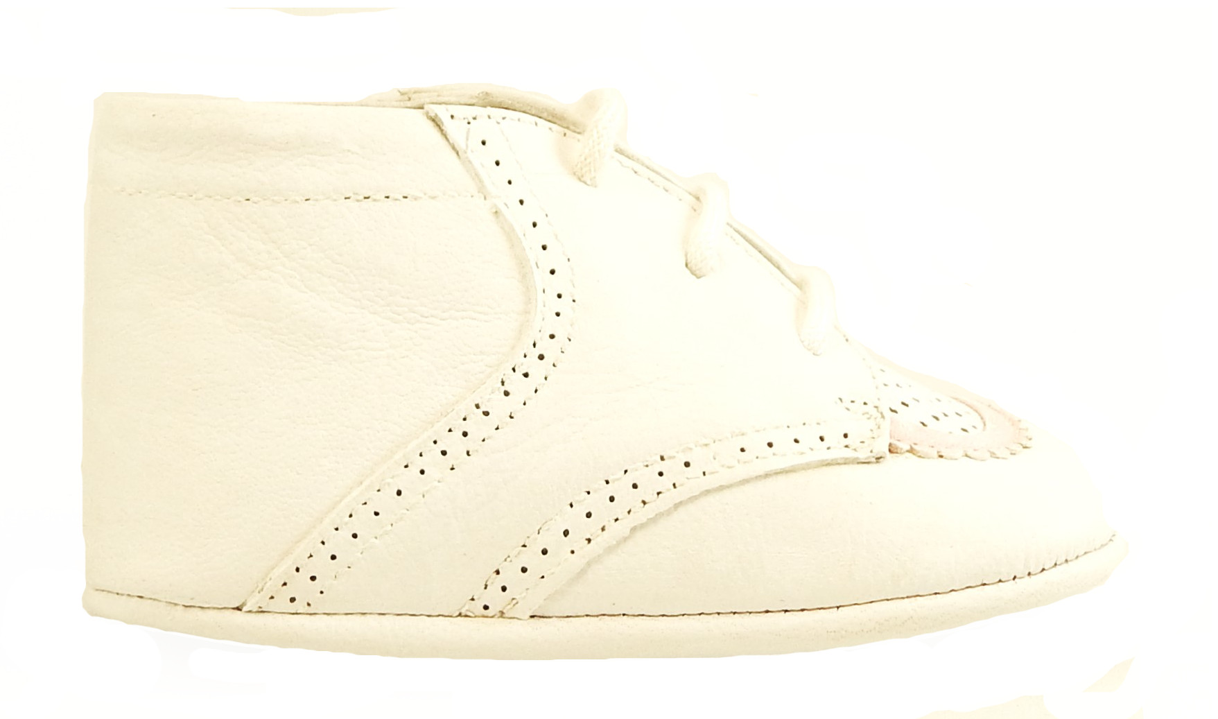 A-1158 - White Pink Crib Shoes - Euro 19 Size 4